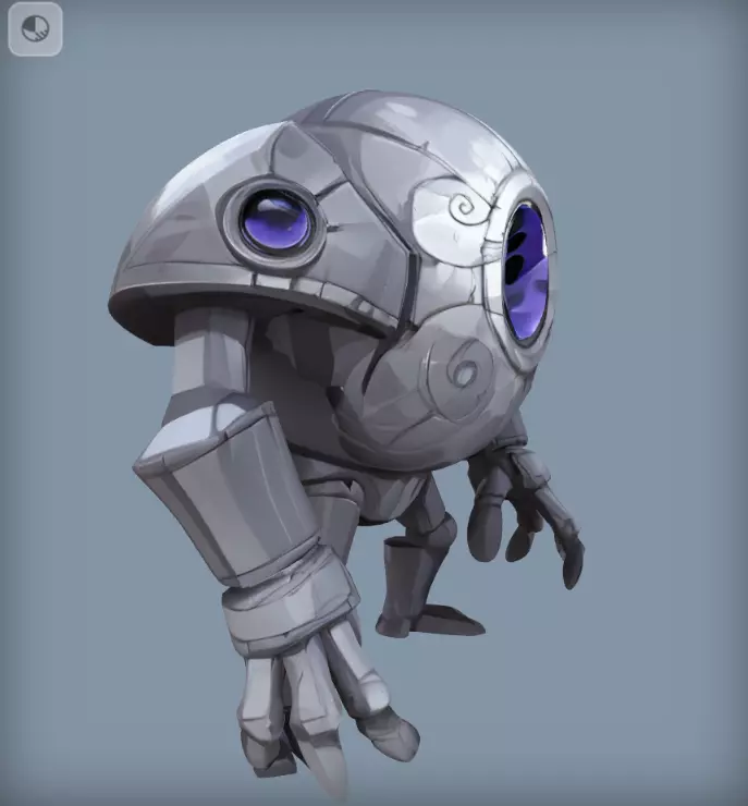 Mech Cyclops Golem Stylized One Eyed Robot Sentinel 3D model_14