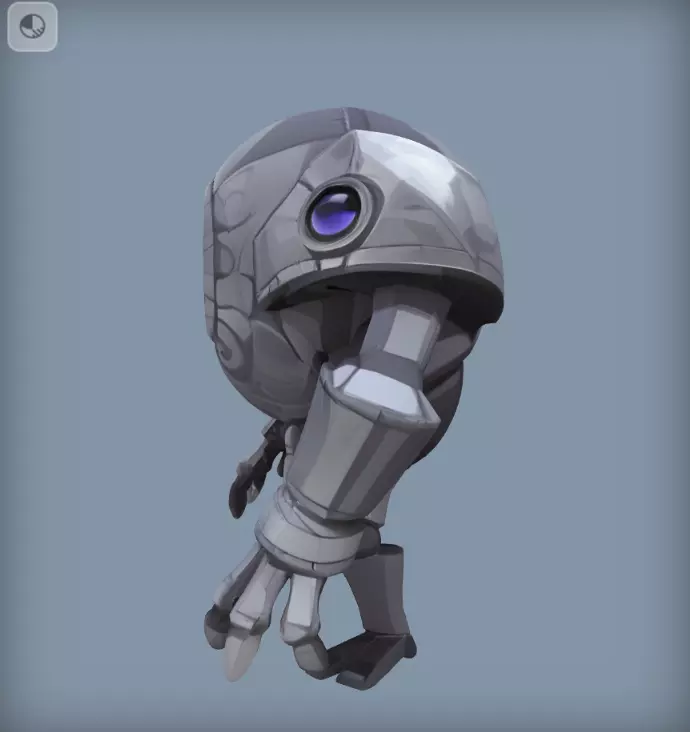 Mech Cyclops Golem Stylized One Eyed Robot Sentinel 3D model_12