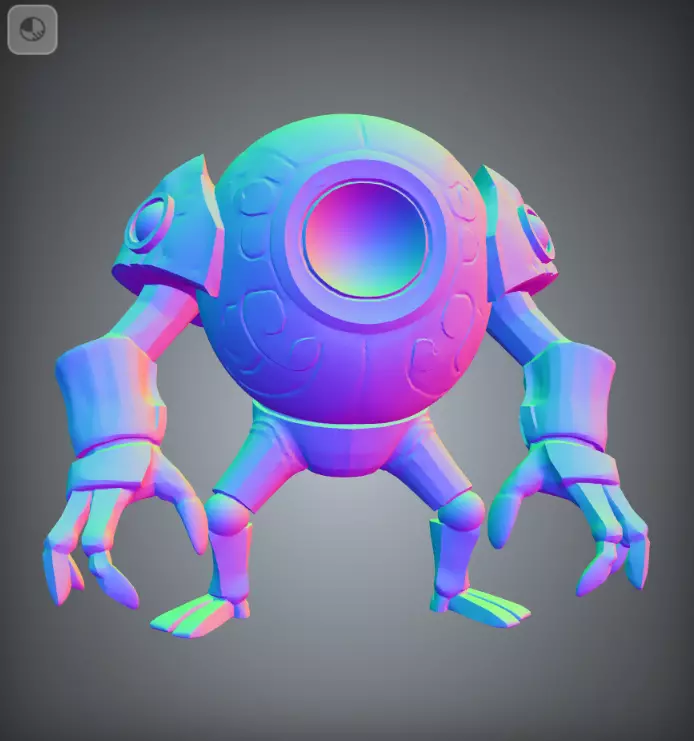 Mech Cyclops Golem Stylized One Eyed Robot Sentinel 3D model_1