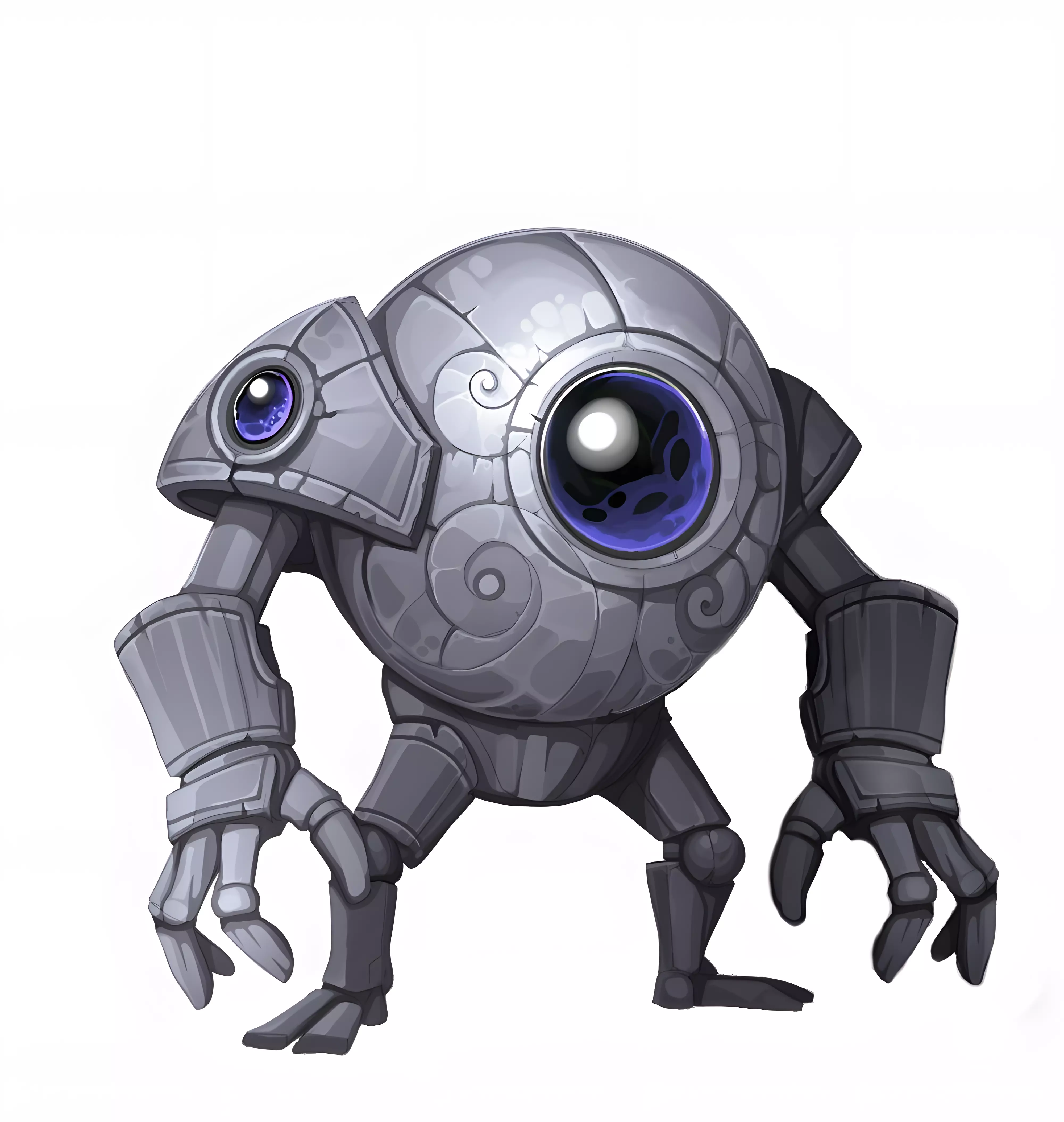 Mech Cyclops Golem Stylized One Eyed Robot Sentinel 3D model_0