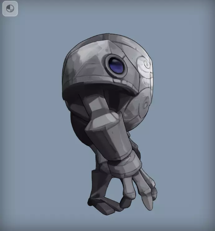 Mech Cyclops Golem Stylized One Eyed Robot Sentinel 3D model_9
