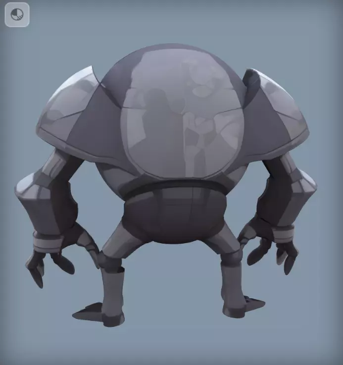 Mech Cyclops Golem Stylized One Eyed Robot Sentinel 3D model_2