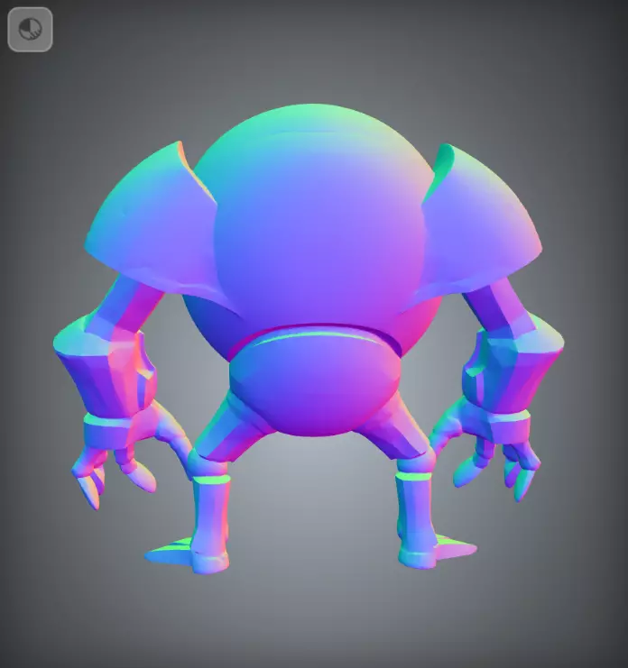 Mech Cyclops Golem Stylized One Eyed Robot Sentinel 3D model_7