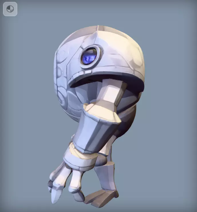Mech Cyclops Golem Stylized One Eyed Robot Sentinel 3D model_4
