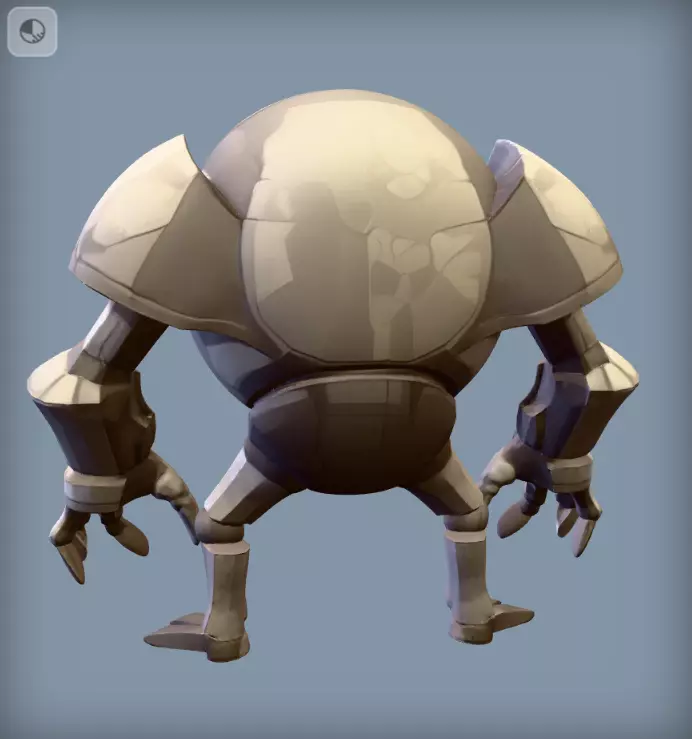 Mech Cyclops Golem Stylized One Eyed Robot Sentinel 3D model_3