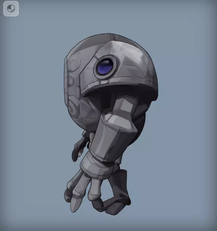 Mech Cyclops Golem Stylized One Eyed Robot Sentinel 3D model_11