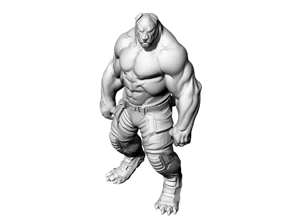 Skulptur Hund Abu Kalb 3D print model_3