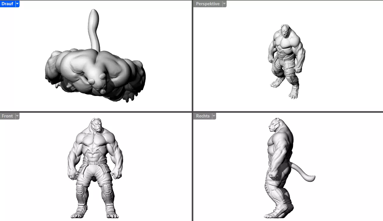 Skulptur Hund Abu Kalb 3D print model_5