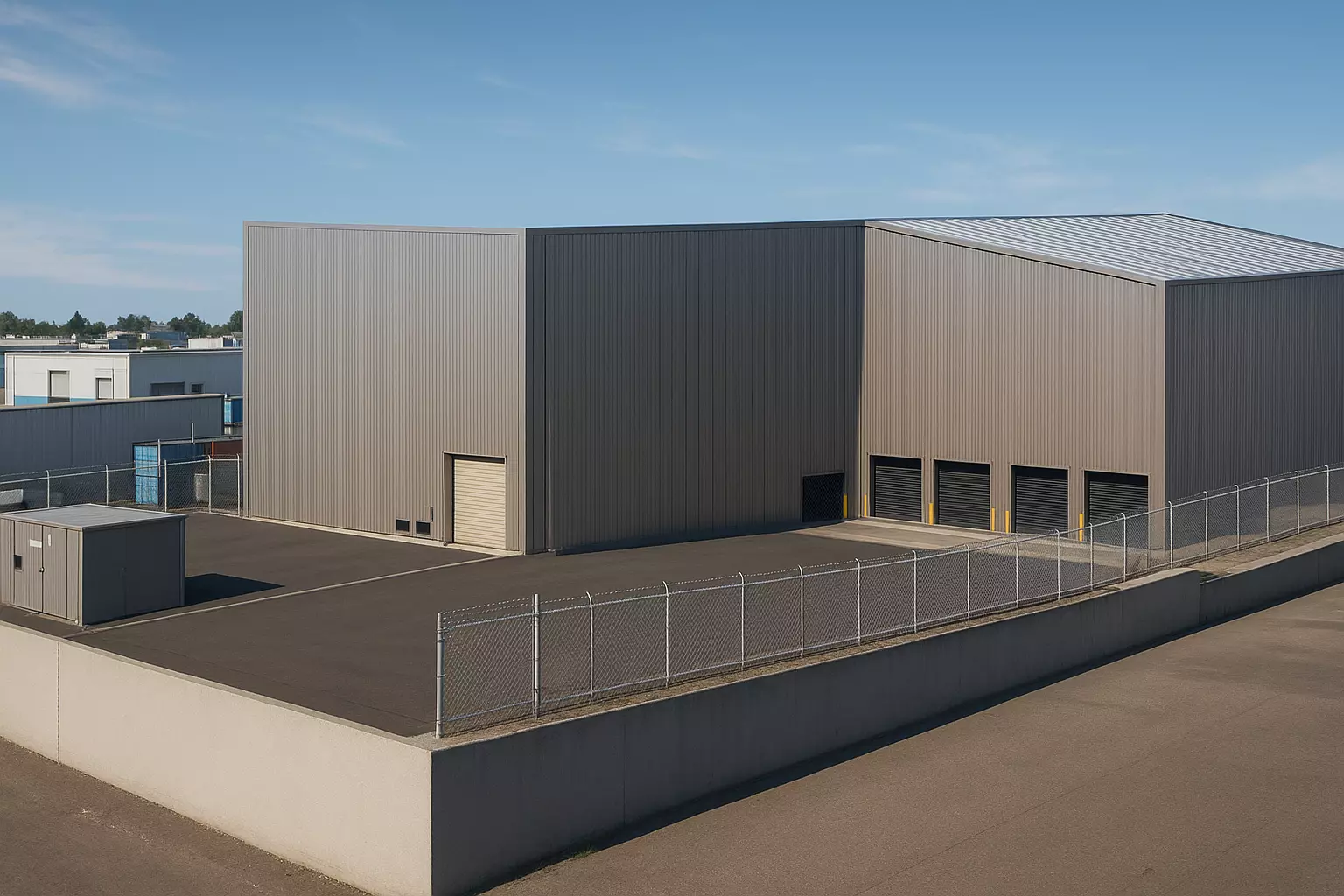 Realistic Industrial Warehouse Complex 3D model_0