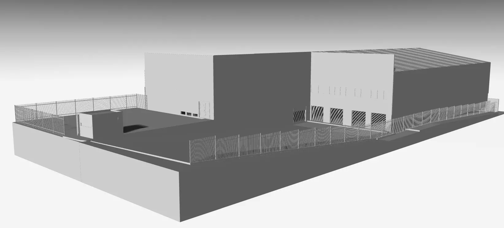 Realistic Industrial Warehouse Complex 3D model_2