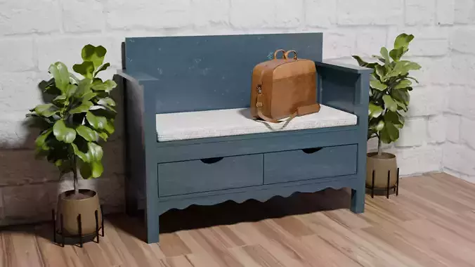 Mission Style Wood Entryway Bench