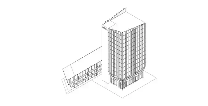 Modern Commercial Glass Building 3D Model Low-poly 3D model 6