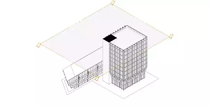 Modern Commercial Glass Building 3D Model Low-poly 3D model 7