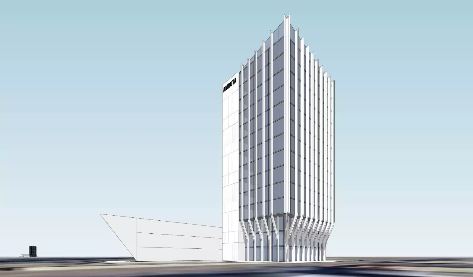 Modern Commercial Glass Building 3D Model Low-poly 3D model_11