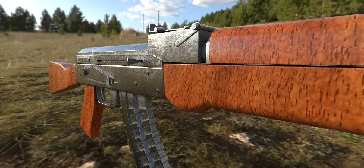 Ak-47 realistic textured moel Low-poly 3D model_7