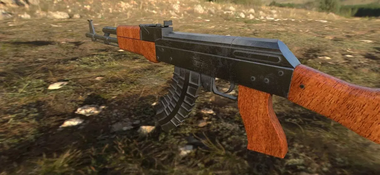 Ak-47 realistic textured moel Low-poly 3D model_5