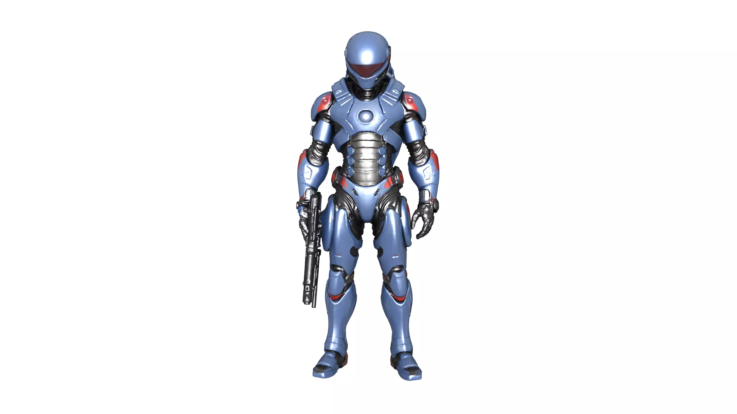 High-Quality Sci-Fi Soldier 3D Model Futuristic Armored Warrior 3D model_0