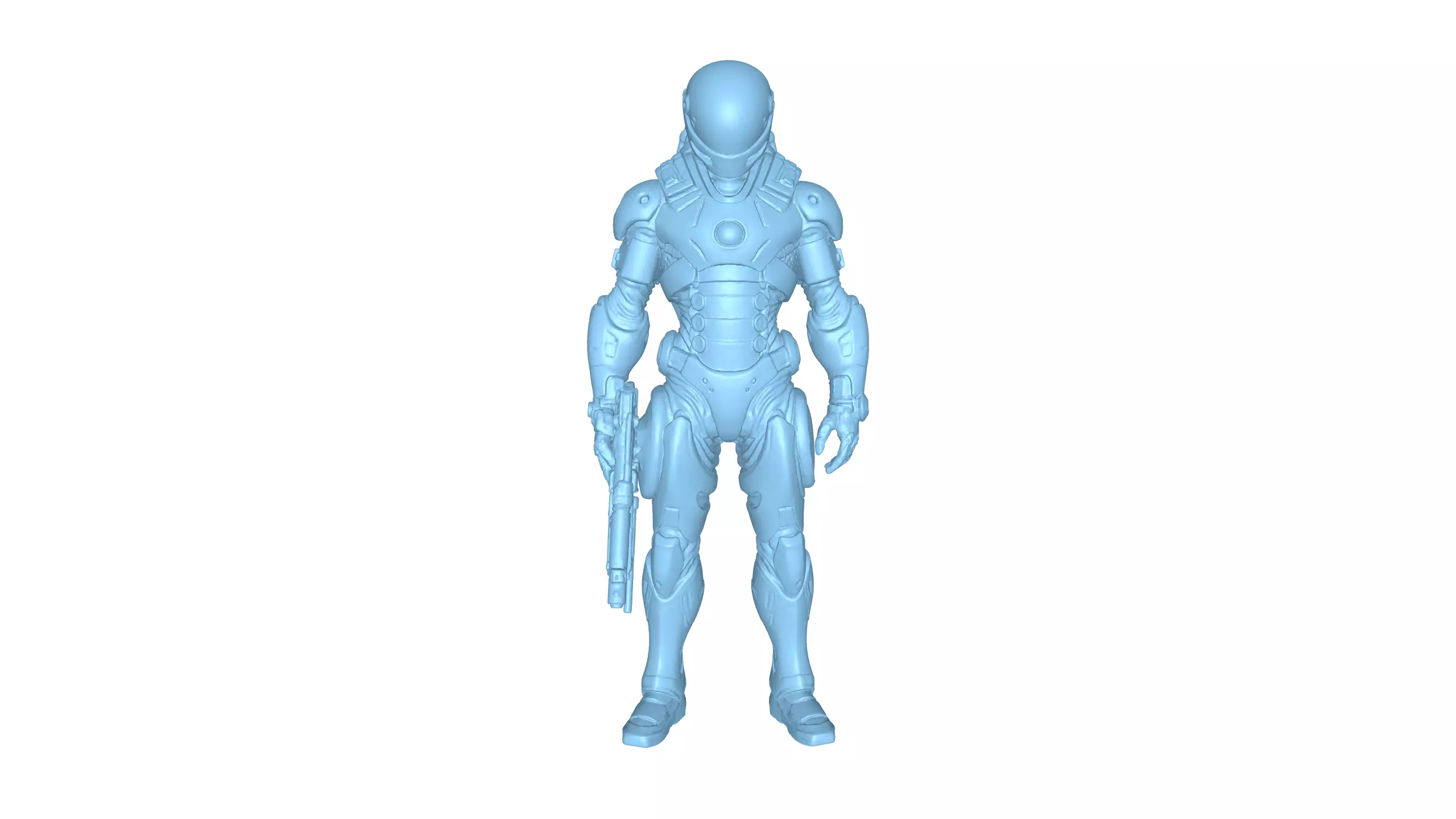 High-Quality Sci-Fi Soldier 3D Model Futuristic Armored Warrior 3D model_6