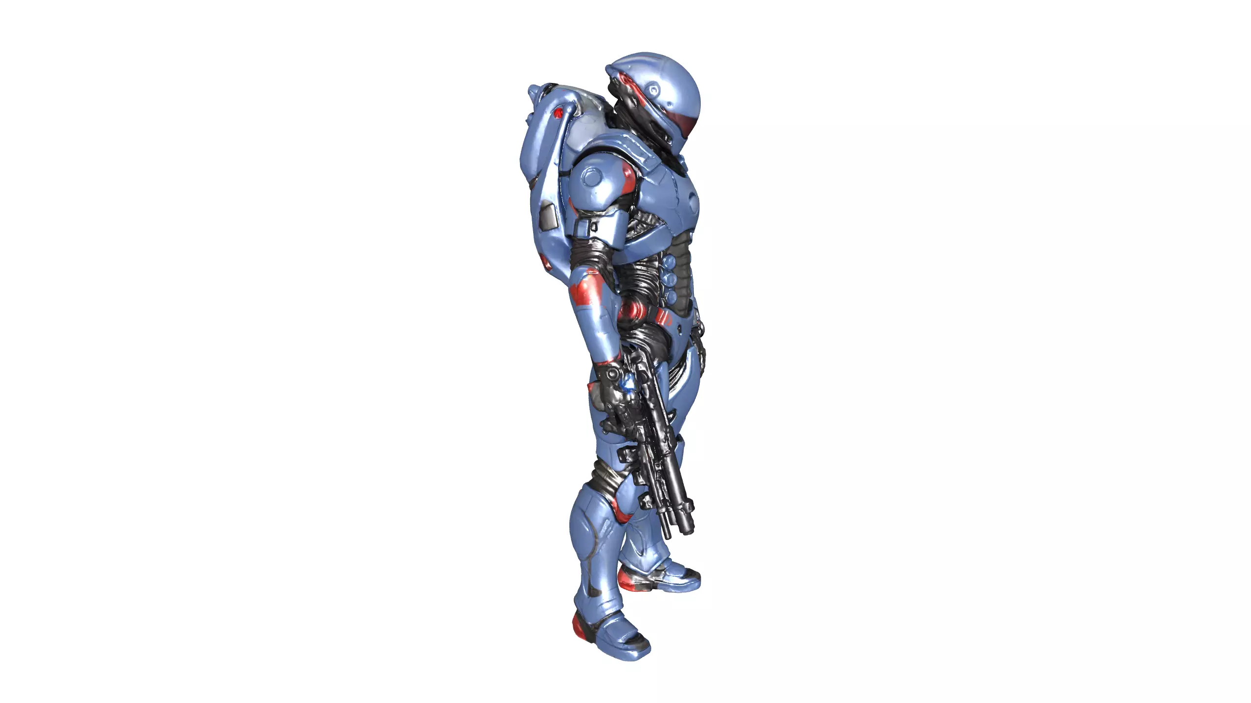 High-Quality Sci-Fi Soldier 3D Model Futuristic Armored Warrior 3D model_1