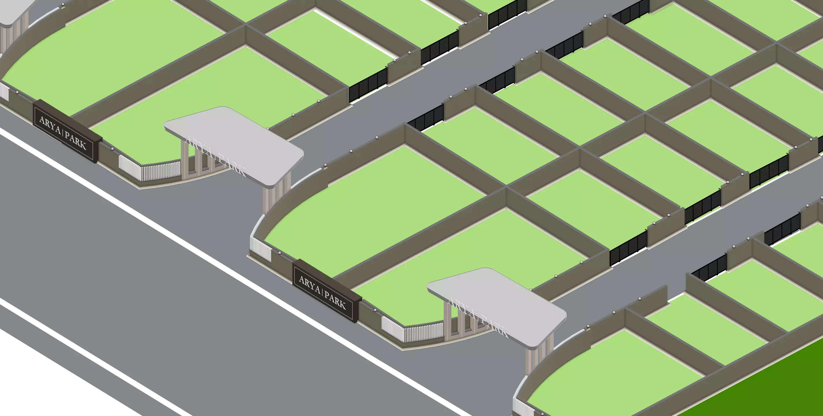 Township Masterplan 3D Model Low-poly 3D model_10