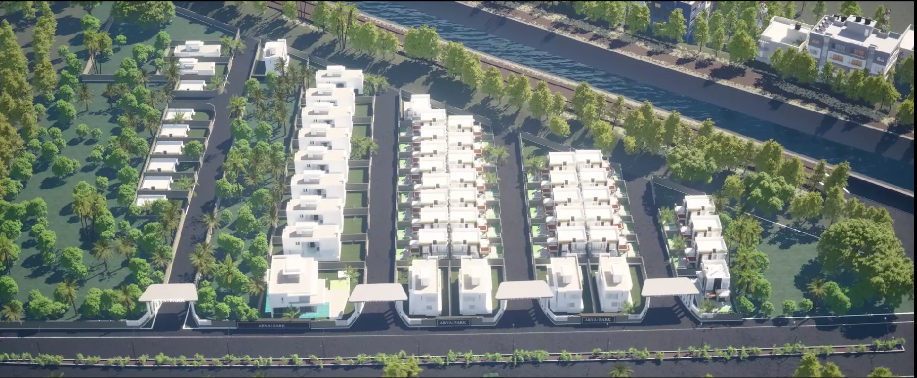 Township Masterplan 3D Model Low-poly 3D model_7