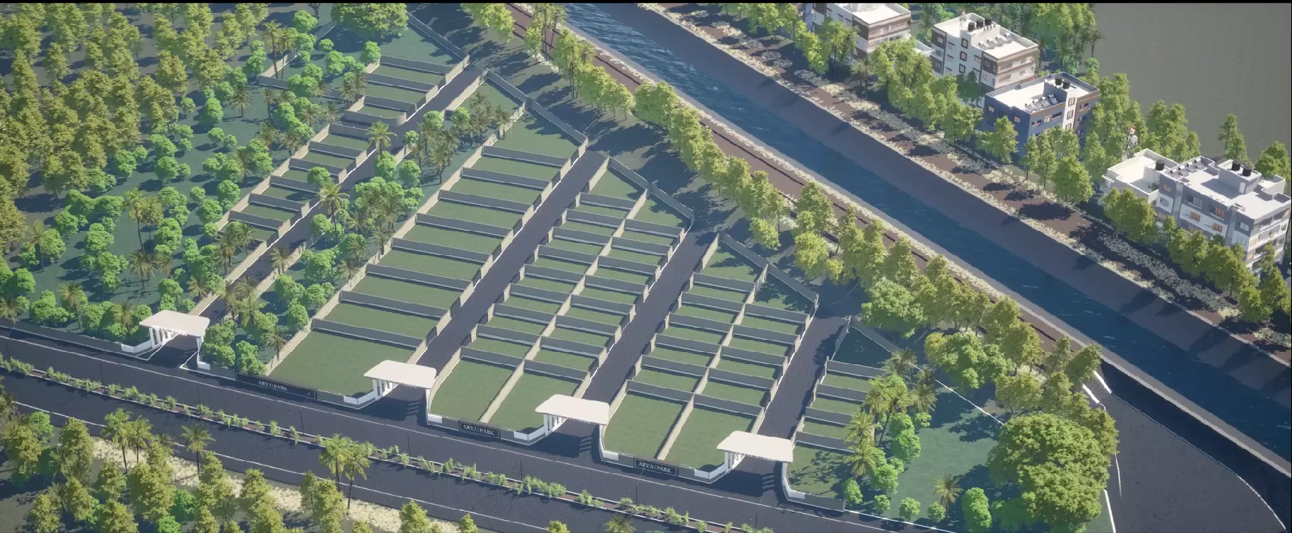 Township Masterplan 3D Model Low-poly 3D model_6