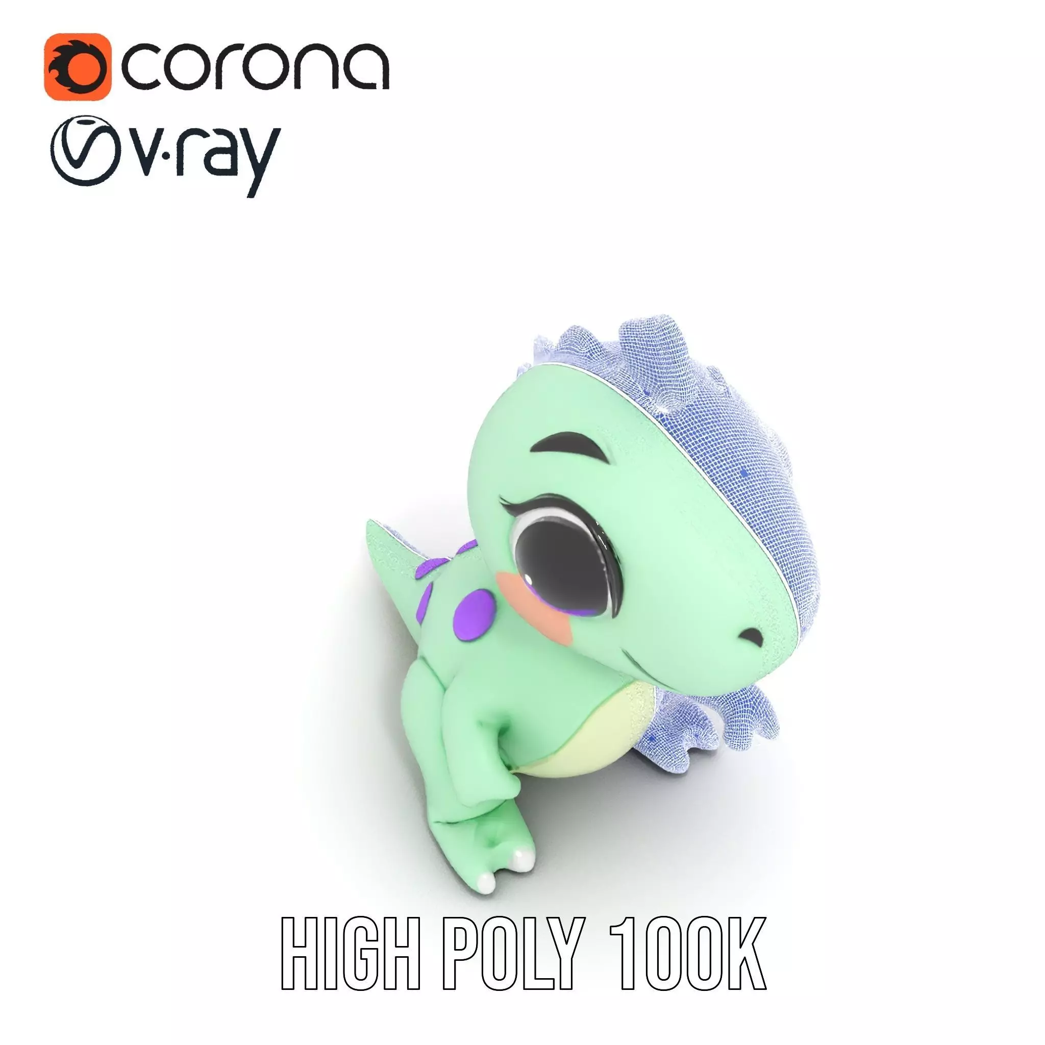 Charming Dino Toy model pack Low-poly 3D model_23