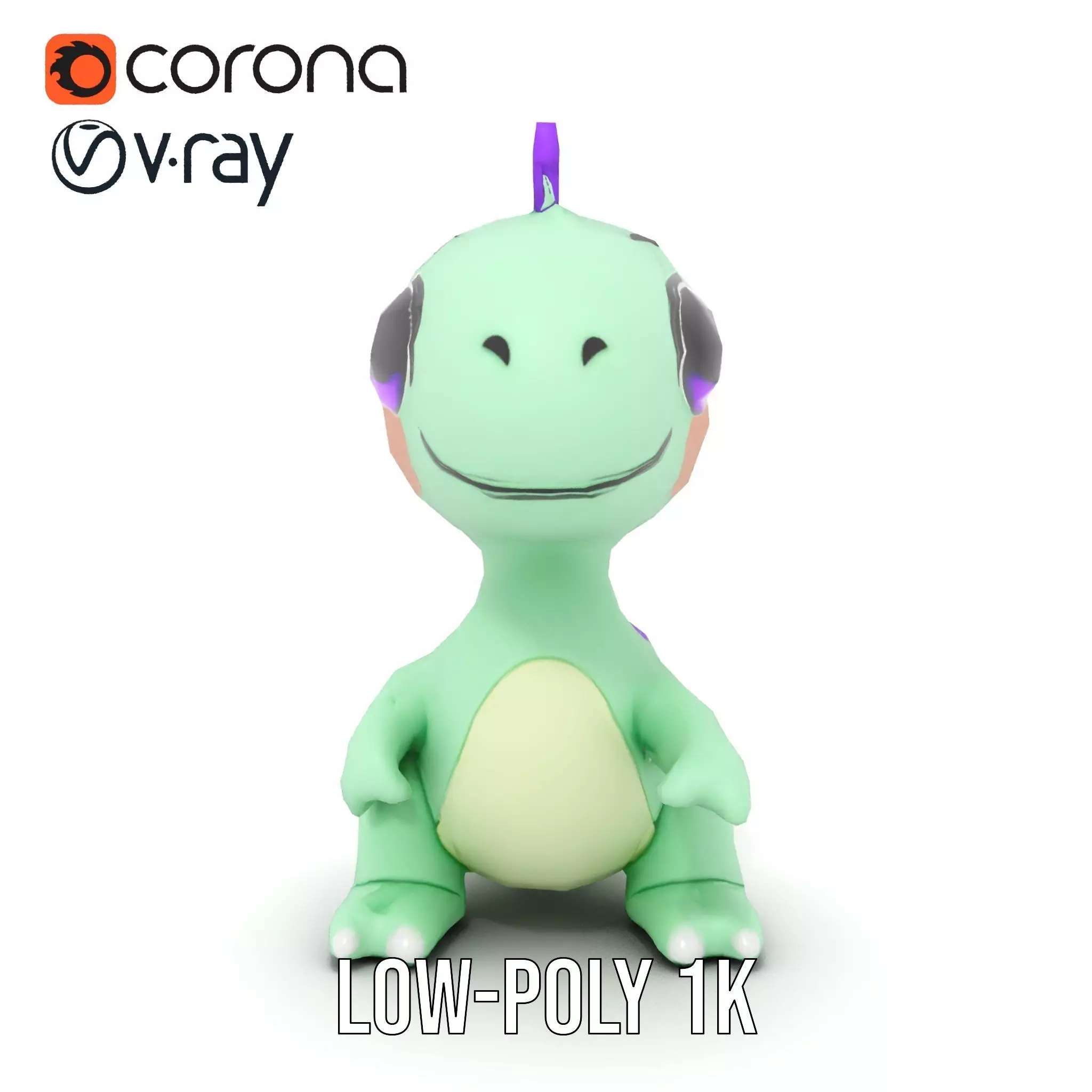 Charming Dino Toy model pack Low-poly 3D model_19