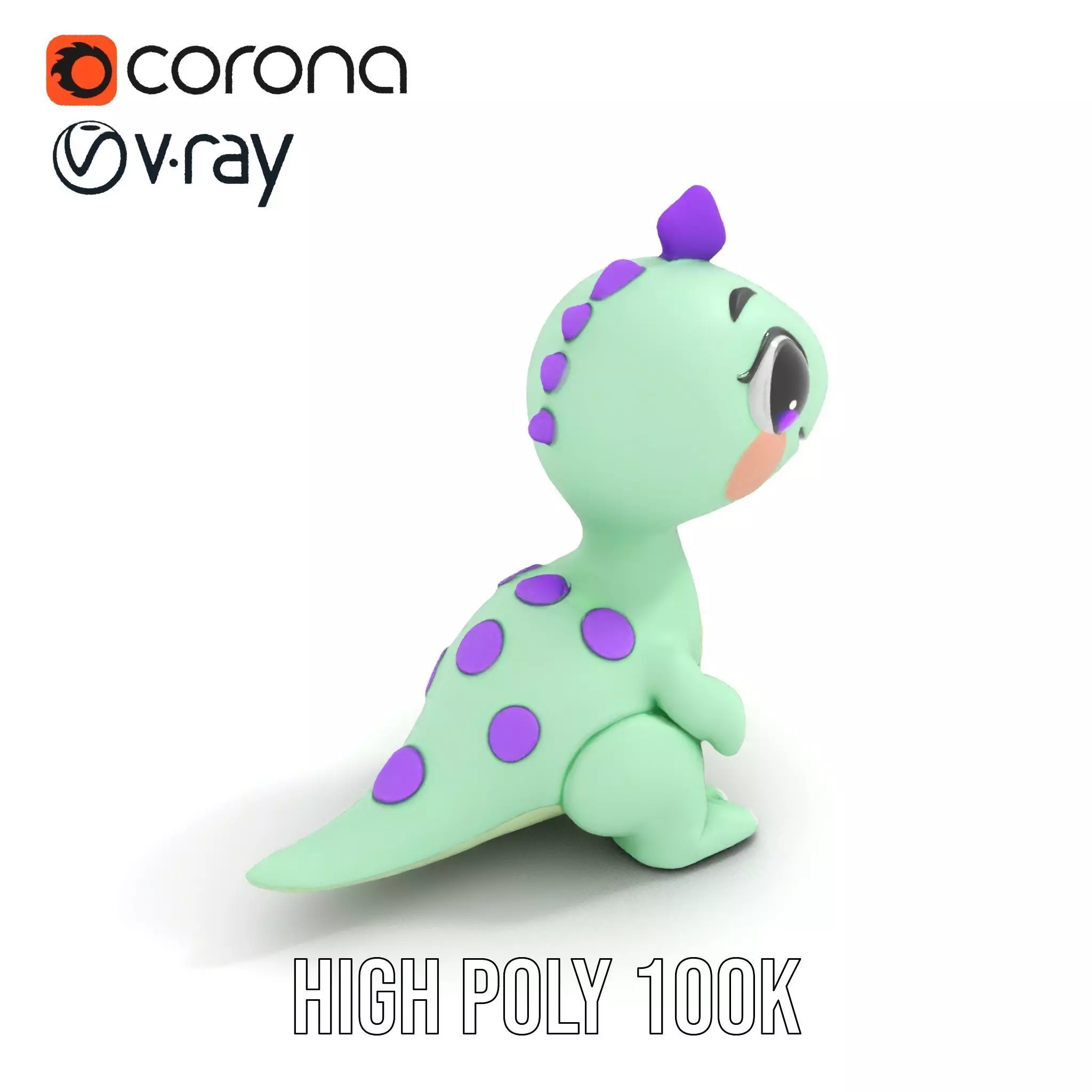 Charming Dino Toy model pack Low-poly 3D model_13