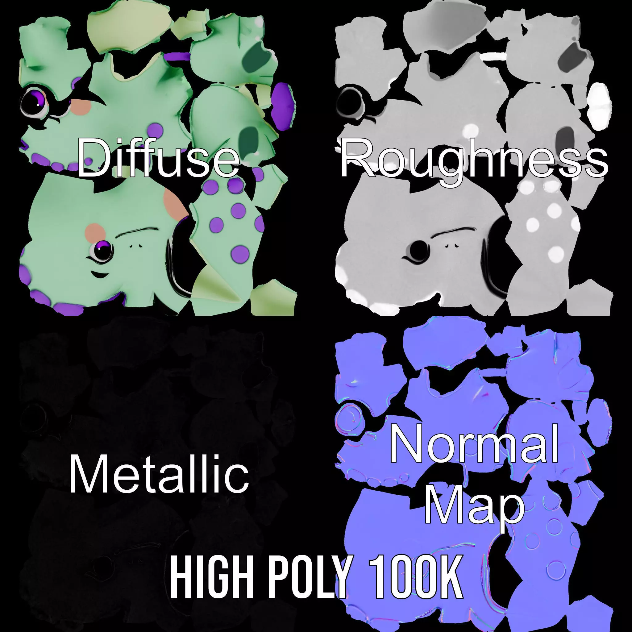 Charming Dino Toy model pack Low-poly 3D model_3