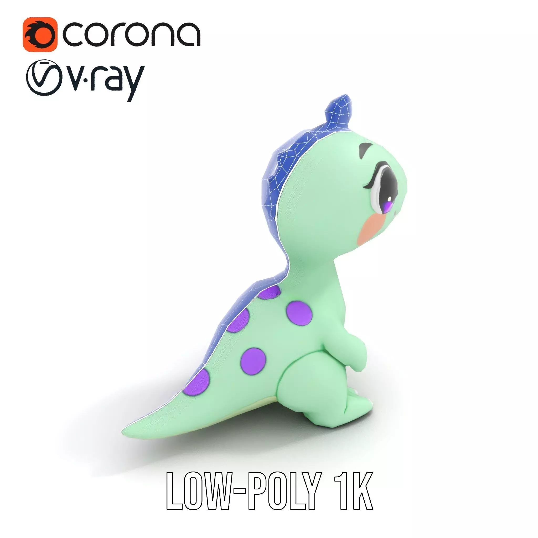 Charming Dino Toy model pack Low-poly 3D model_28