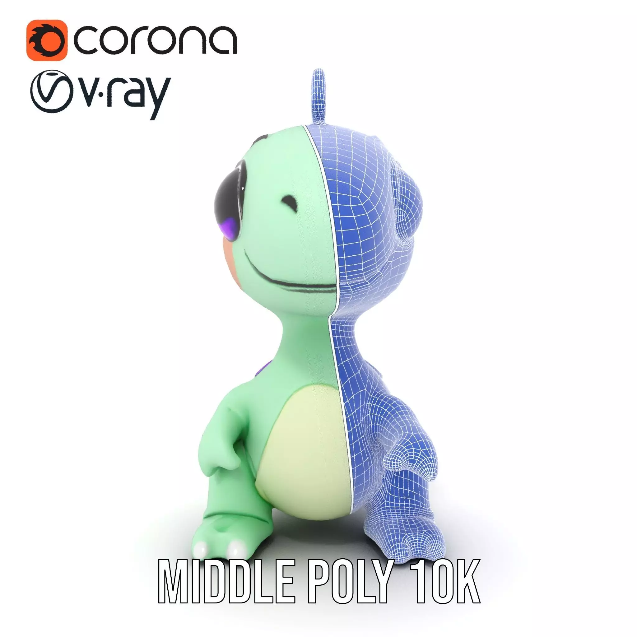 Charming Dino Toy model pack Low-poly 3D model_27