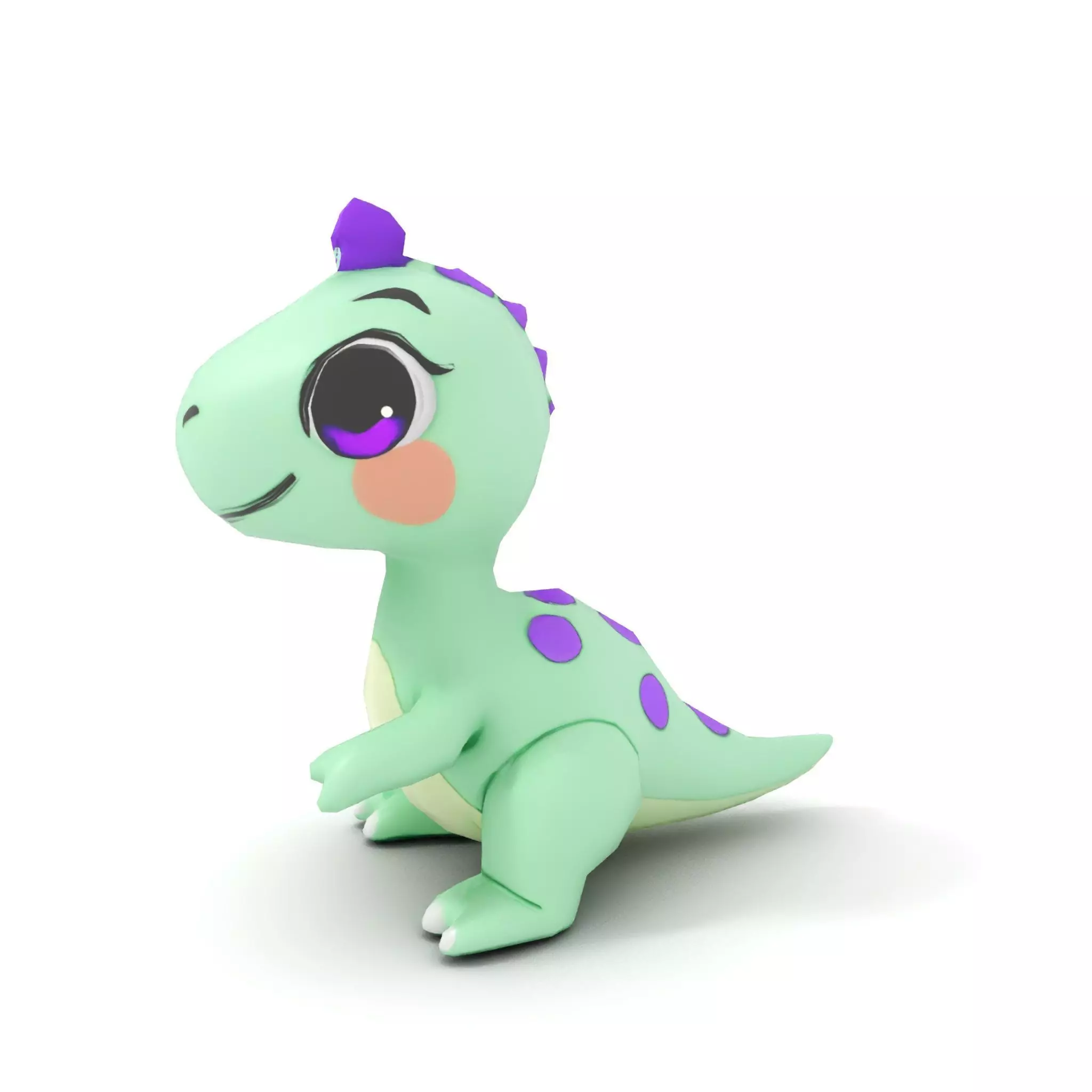 Charming Dino Toy model pack Low-poly 3D model_7