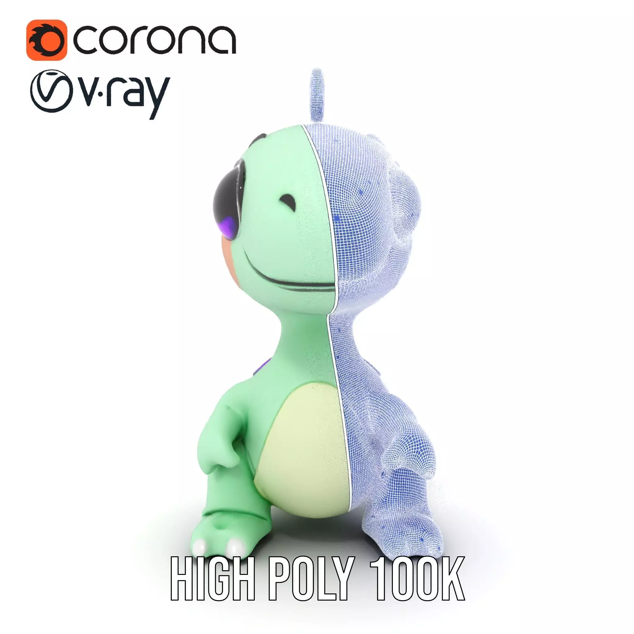 Charming Dino Toy model pack Low-poly 3D model_34