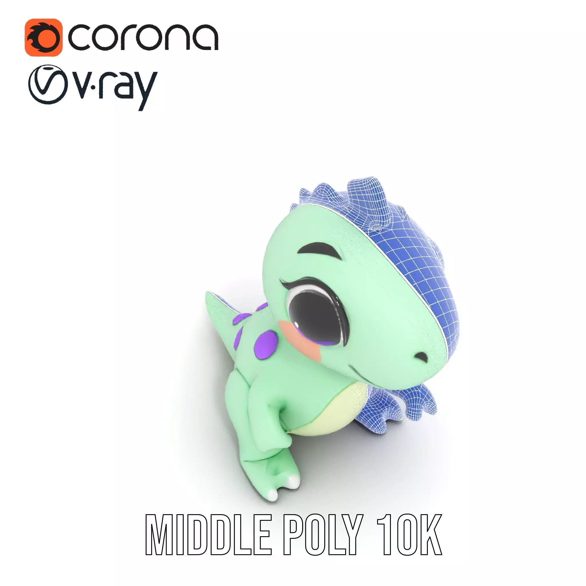 Charming Dino Toy model pack Low-poly 3D model_30