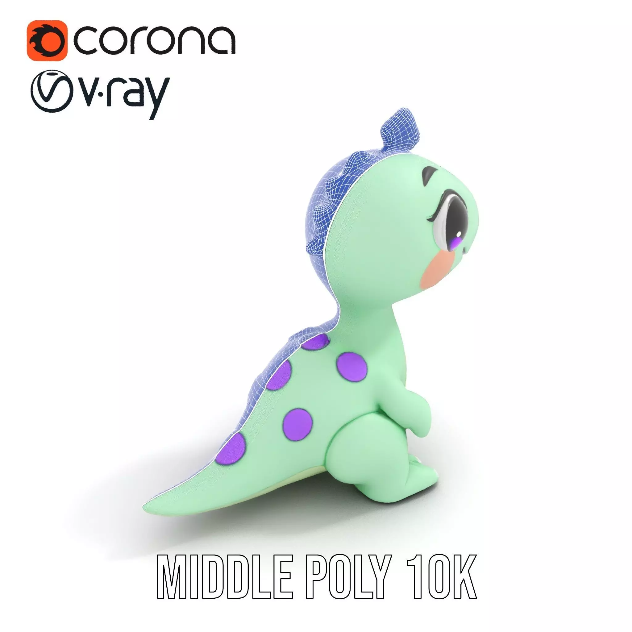 Charming Dino Toy model pack Low-poly 3D model_11