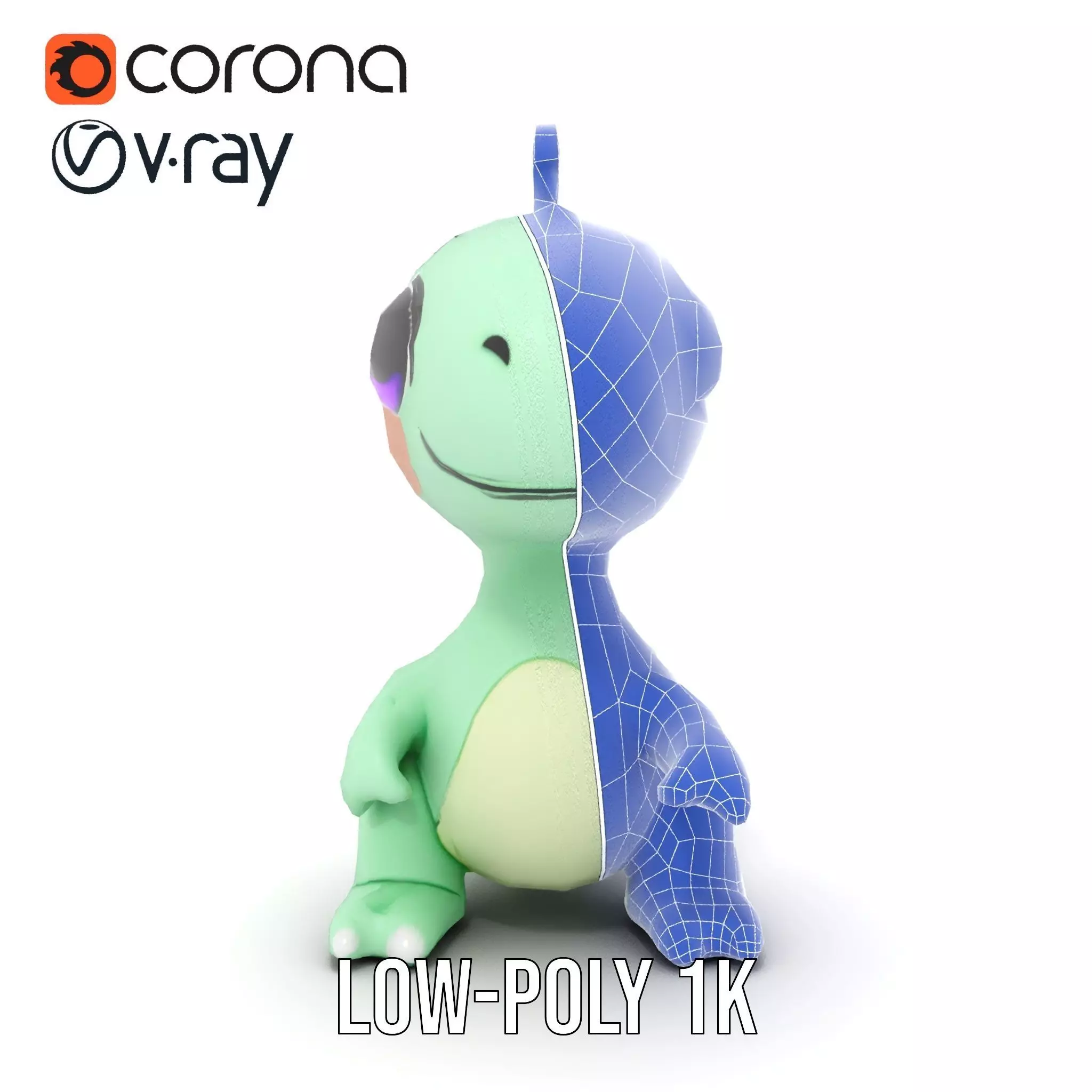 Charming Dino Toy model pack Low-poly 3D model_25