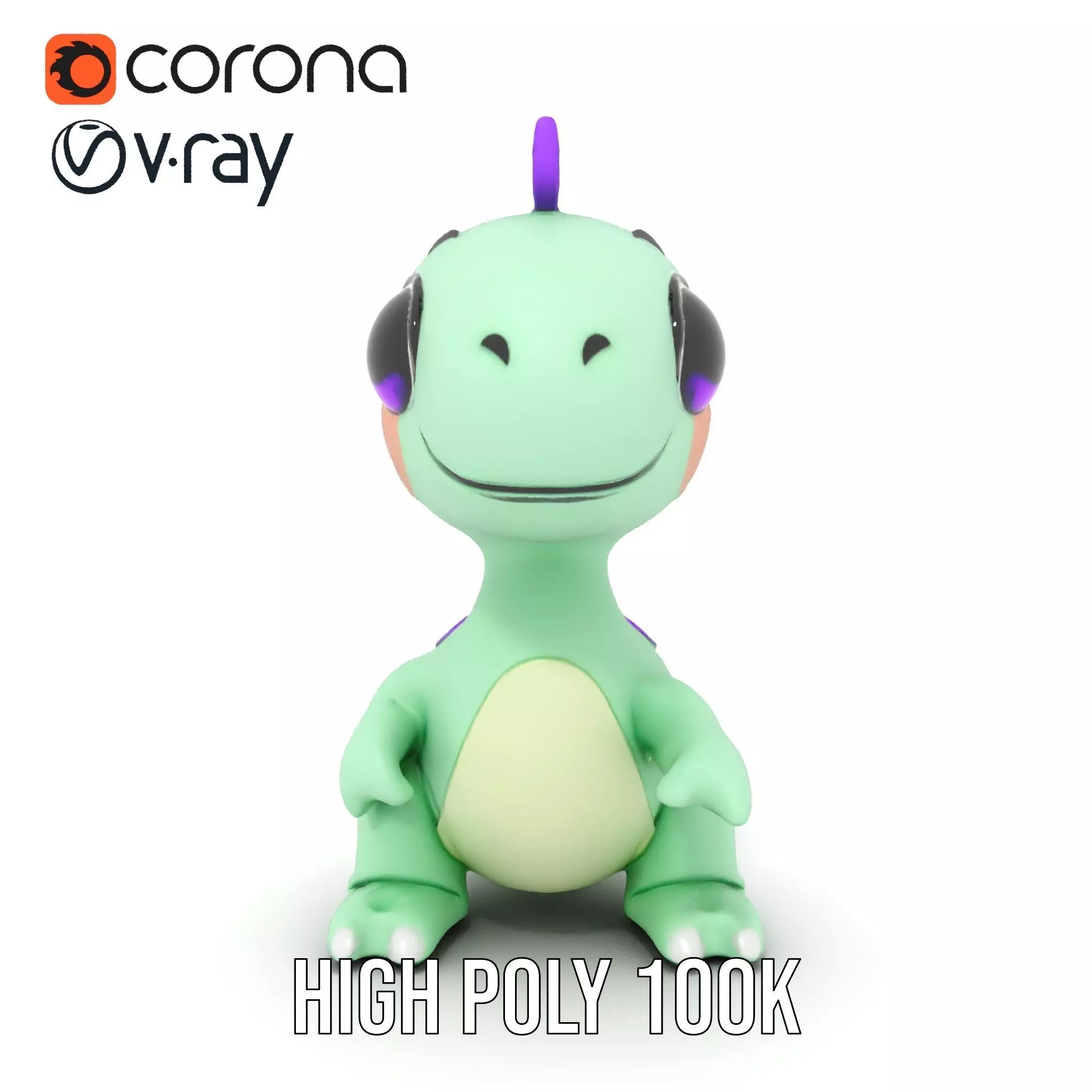 Charming Dino Toy model pack Low-poly 3D model_20