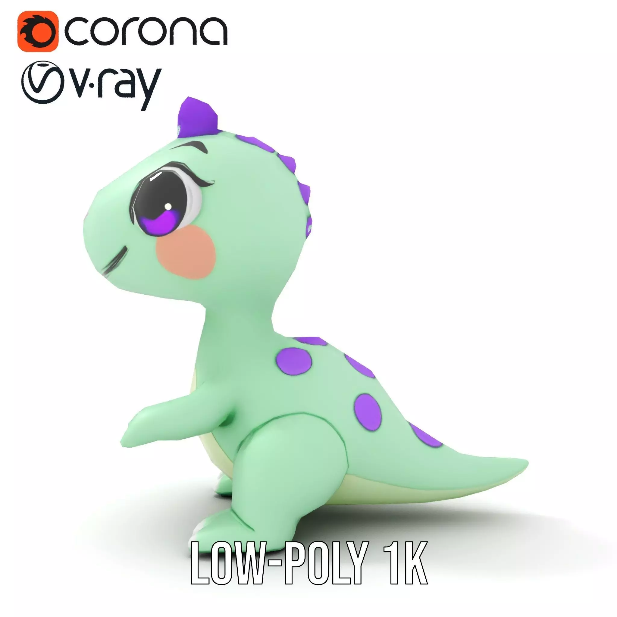 Charming Dino Toy model pack Low-poly 3D model_17