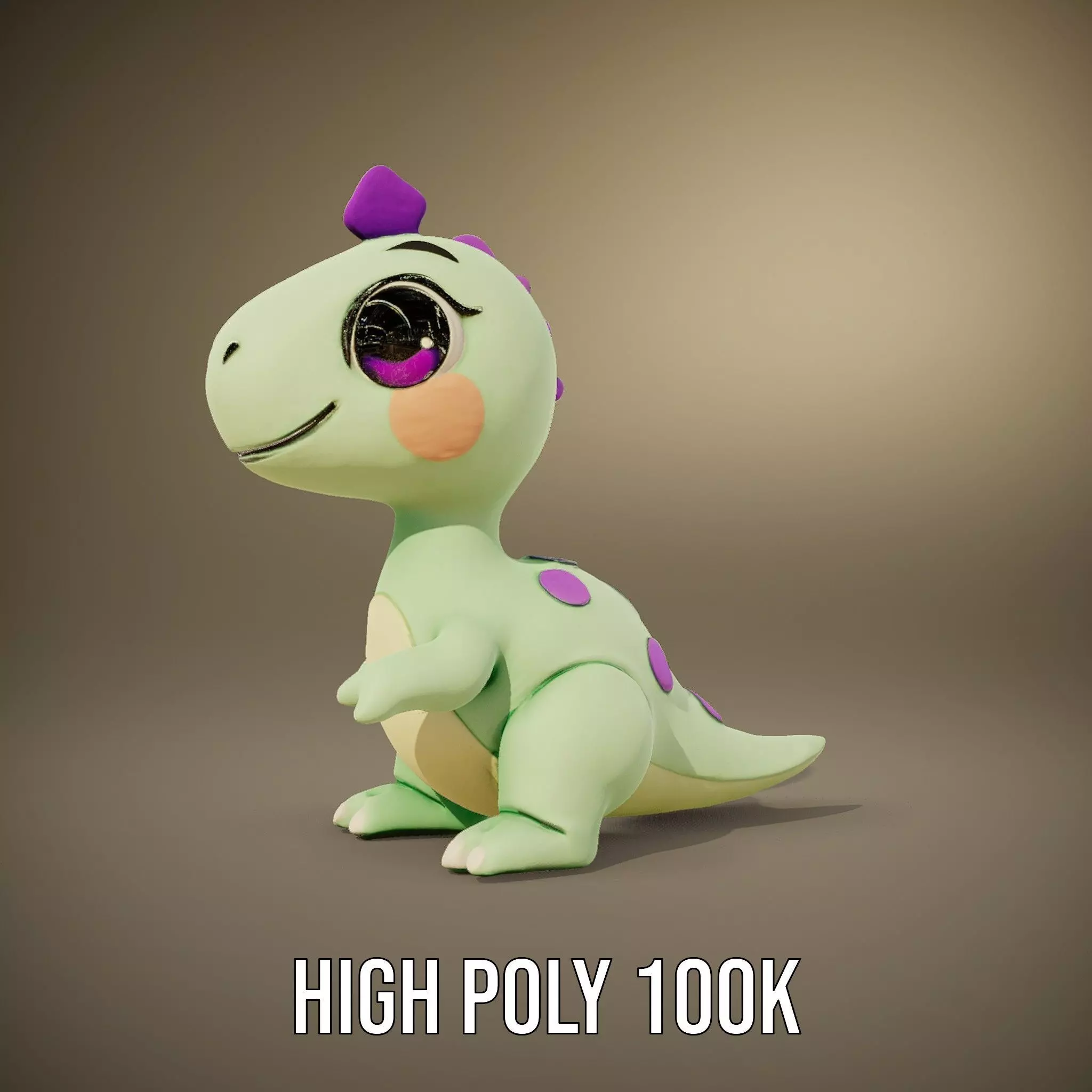 Charming Dino Toy model pack Low-poly 3D model_8