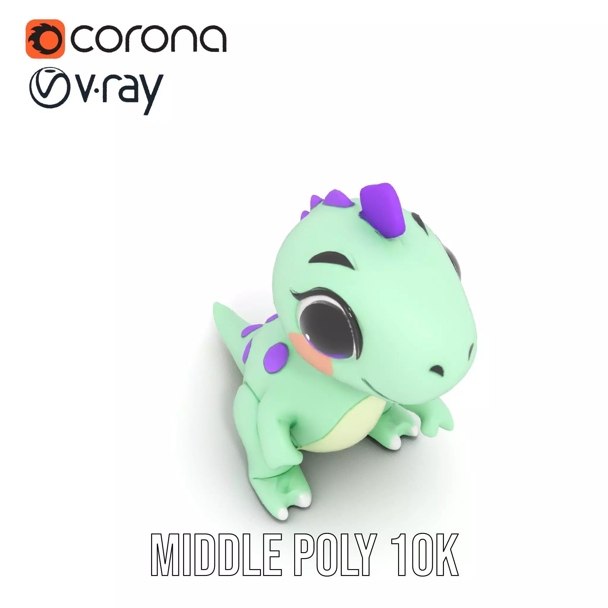 Charming Dino Toy model pack Low-poly 3D model_16