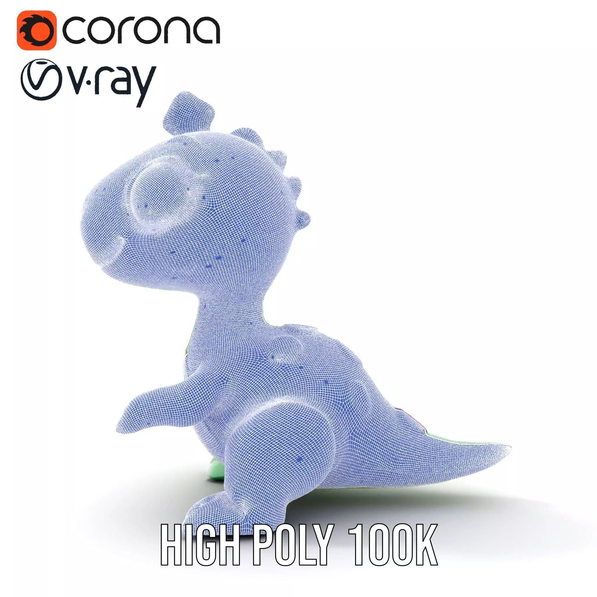 Charming Dino Toy model pack Low-poly 3D model_33