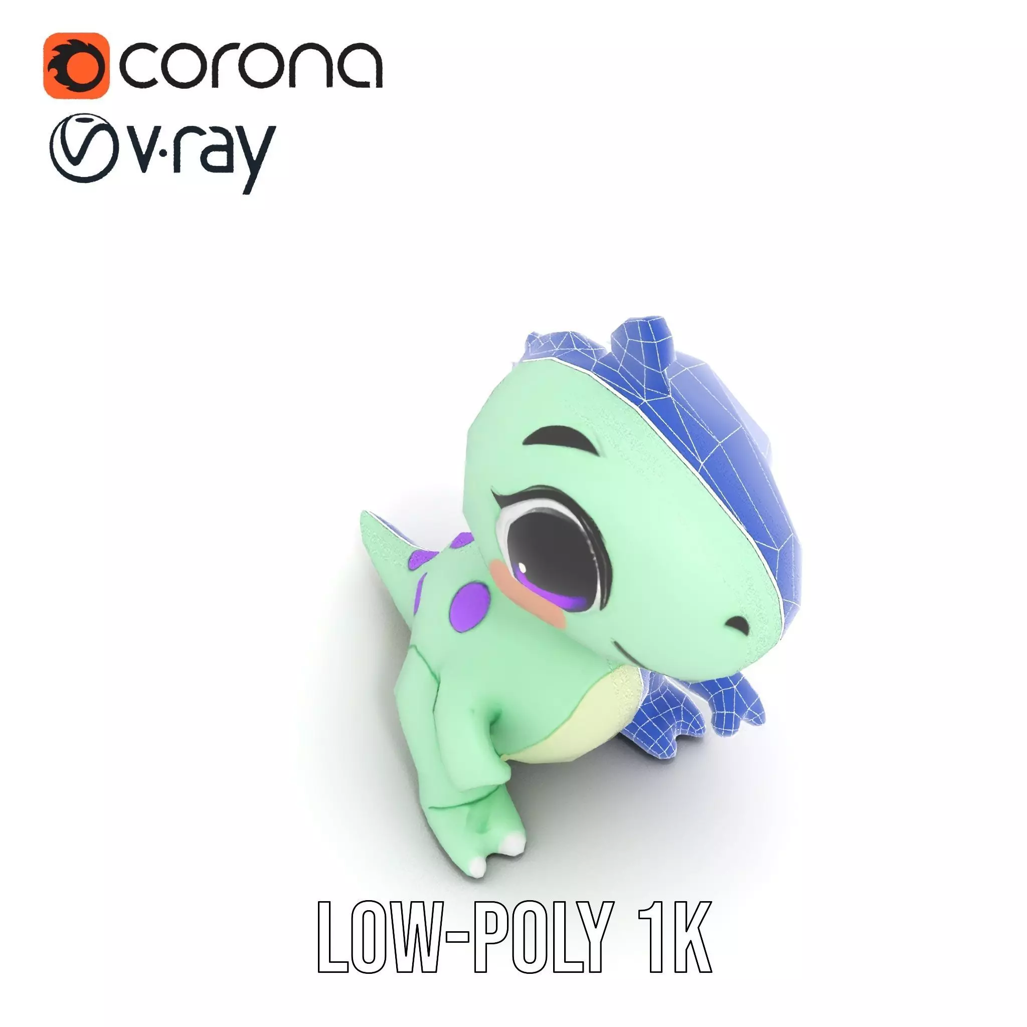 Charming Dino Toy model pack Low-poly 3D model_22