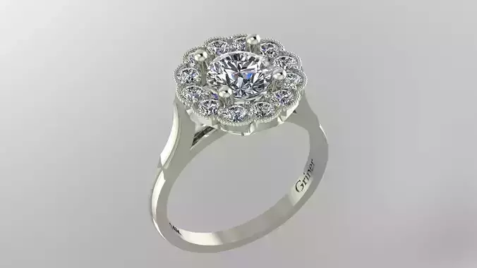 Antique Cluster Ring 3D print model