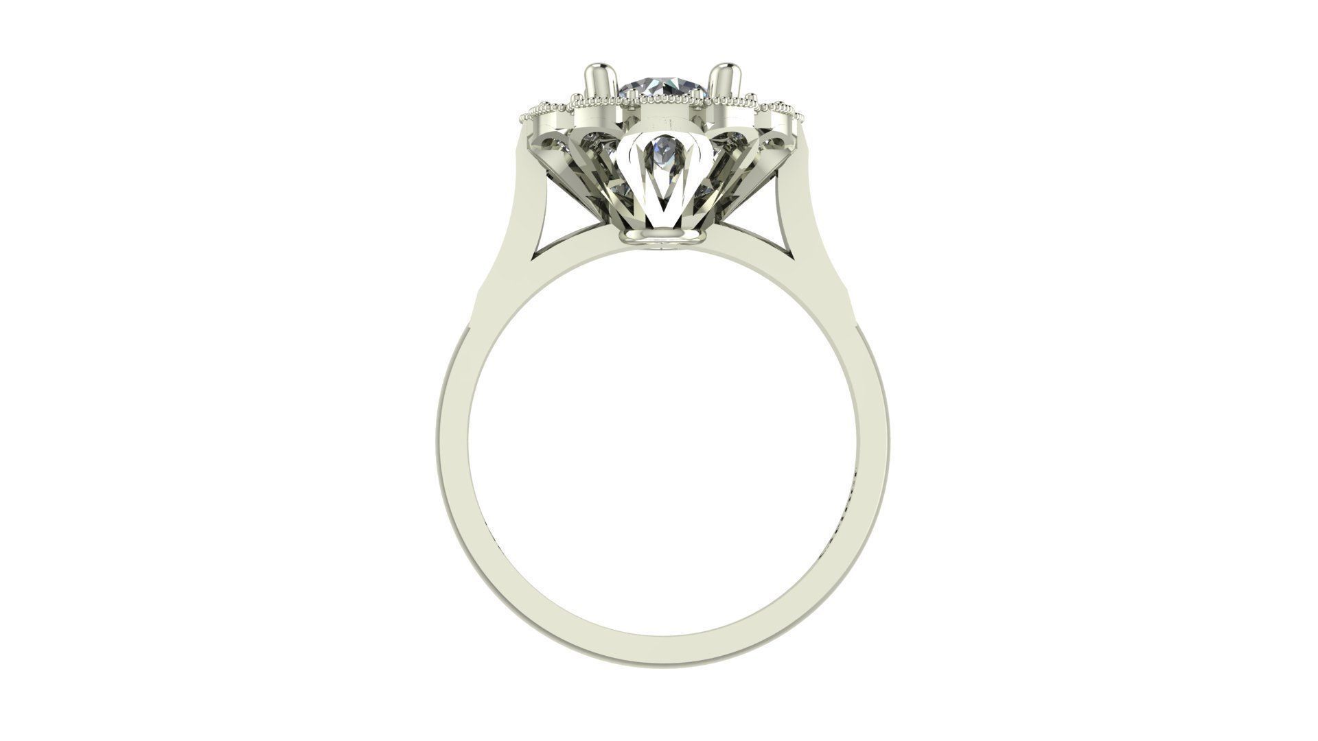 Antique Cluster Ring 3D print model_1