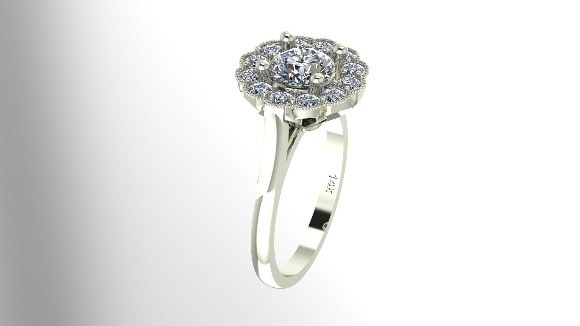 Antique Cluster Ring 3D print model_5