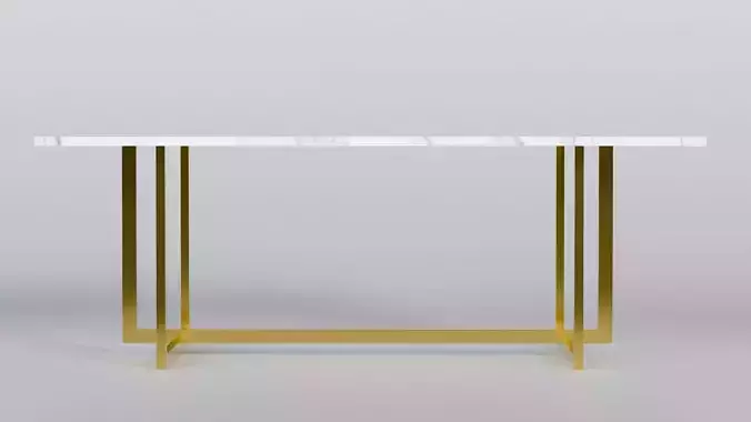 Luxury Gold Marble Table 3D Model True 4K PBR Renders Clean UV