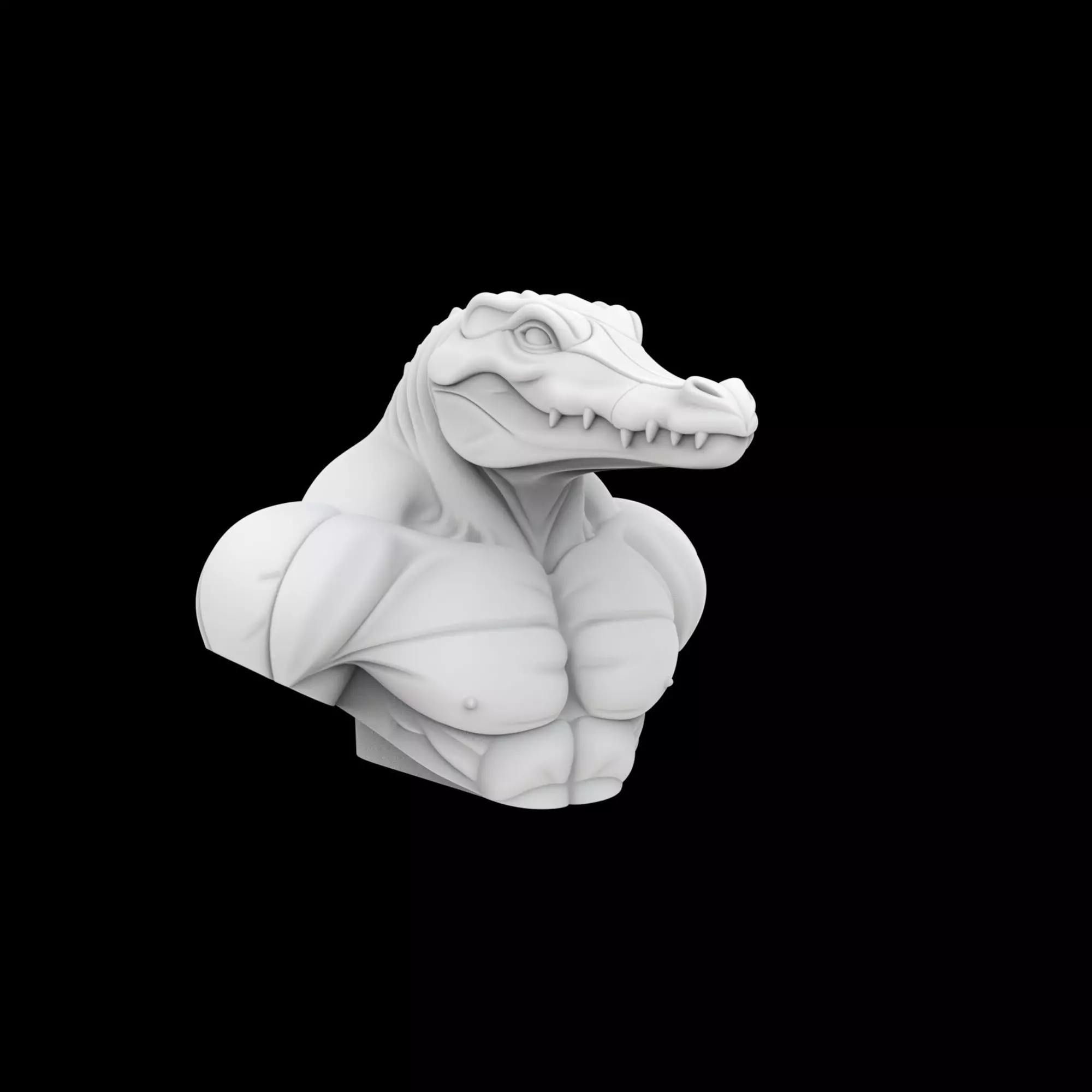 Anthro Crocodile Bust 3D Print Model 3D print model