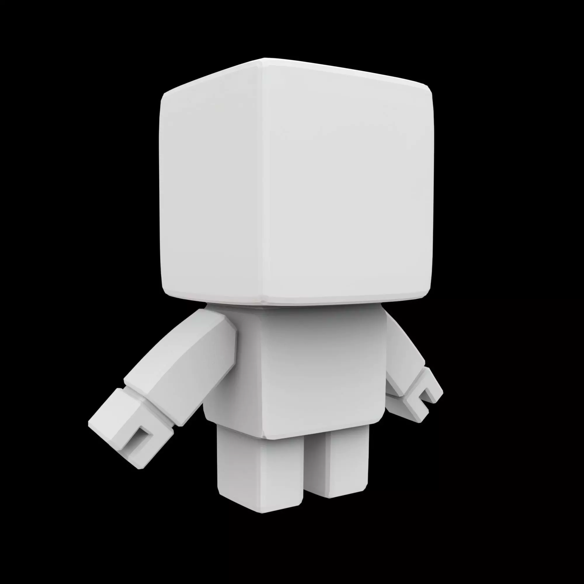 Boxy Robot Figurine 3D Print Model 3D print model_2