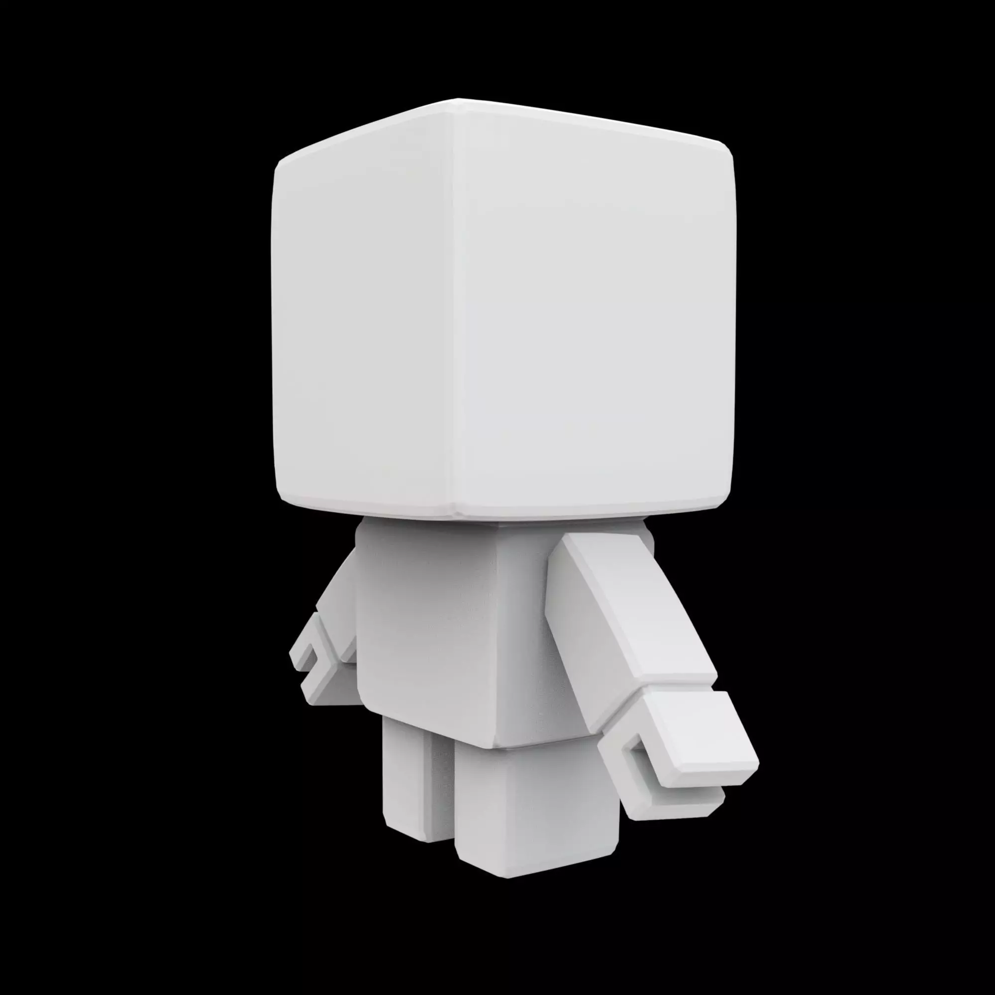 Boxy Robot Figurine 3D Print Model 3D print model_1